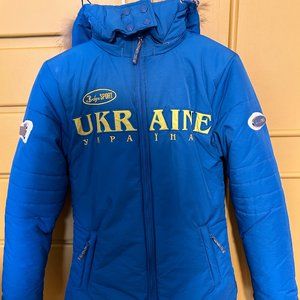 Ukraine Winter Jacket - Official Ukraine Olympic Gear. Size S, fits like an XS